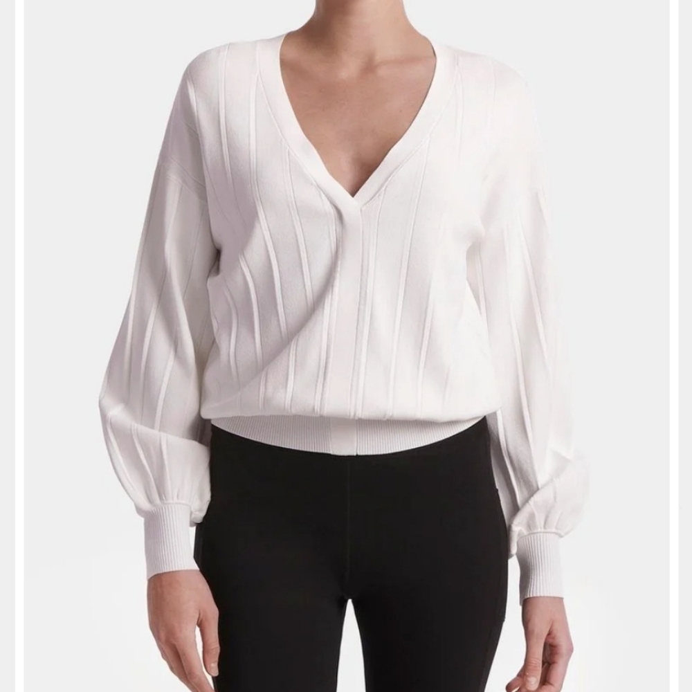 Capsule 121 The Bravery Sweater XS White Ribbed V-Neck